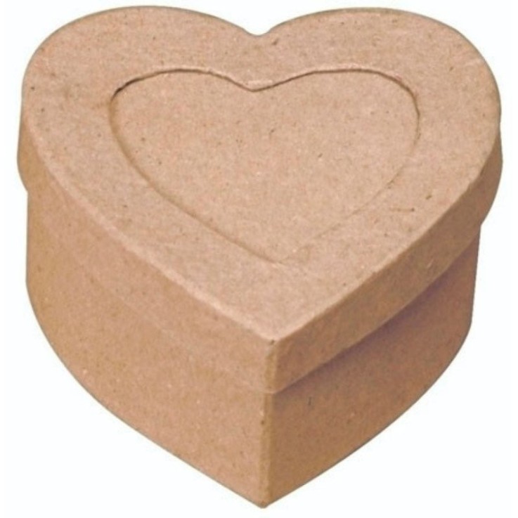 Boîte en carton en forme de cœur - marron - 7,5 × 7,5 × 4 cm
