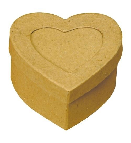Boîte en carton en forme de cœur - marron - 7,5 × 7,5 × 4 cm