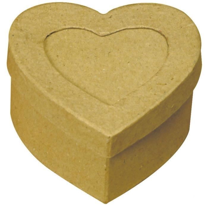 Boîte en carton en forme de cœur - marron - 7,5 × 7,5 × 4 cm