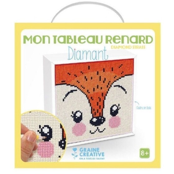 Kit de diamond painting renard - 18 x 18 cm