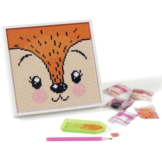 Kit de diamond painting renard - 18 x 18 cm