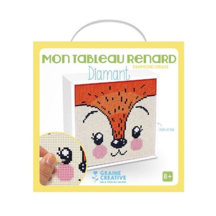 Kit de diamond painting renard - 18 x 18 cm