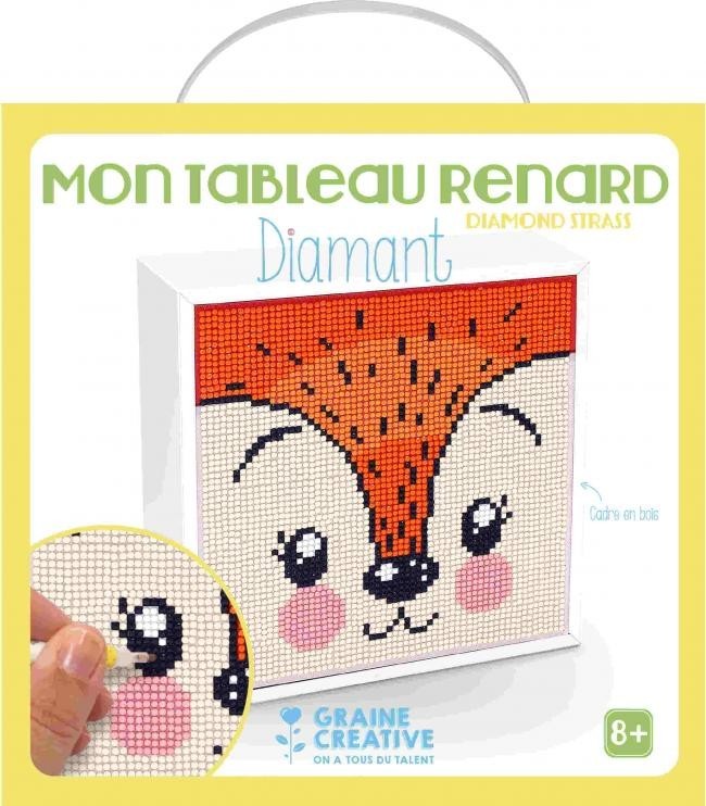 Kit de diamond painting renard - 18 x 18 cm