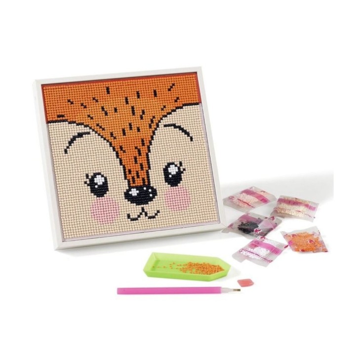 Kit de diamond painting renard - 18 x 18 cm