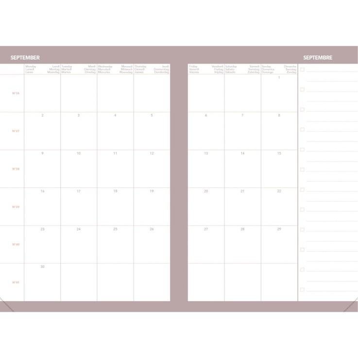 Agenda 2027 - Affaires Color - Semainier Planning - Pastel Bleu clair - 10x15cm