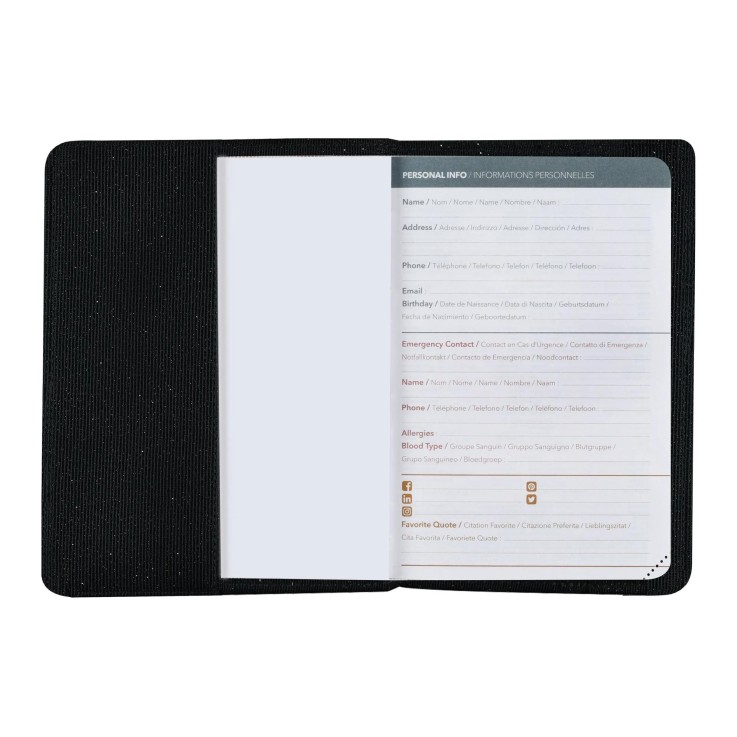 Agenda 2027 - Affaires Color - Semainier Planning - Ella Noir - 10x15cm