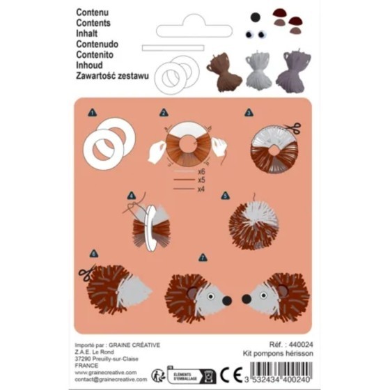 Kit de pompons - hérisson
