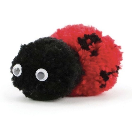 Kit de création de pompons Coccinelle - laine rouge et noire