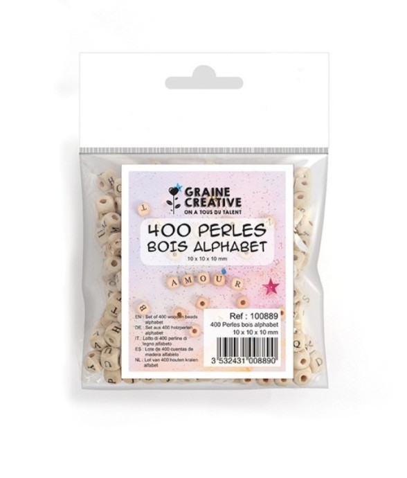 LOT DE 400 PERLES BOIS...
