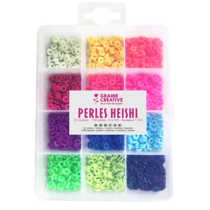 Perle ronde et plate Heishi Fluo