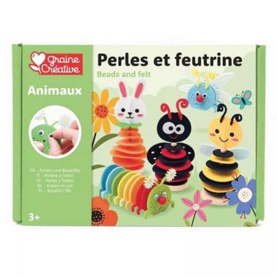 Kit créatif de perles et feutrine - 5 animaux à réaliser