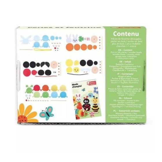 Kit créatif de perles et feutrine - 5 animaux à réaliser