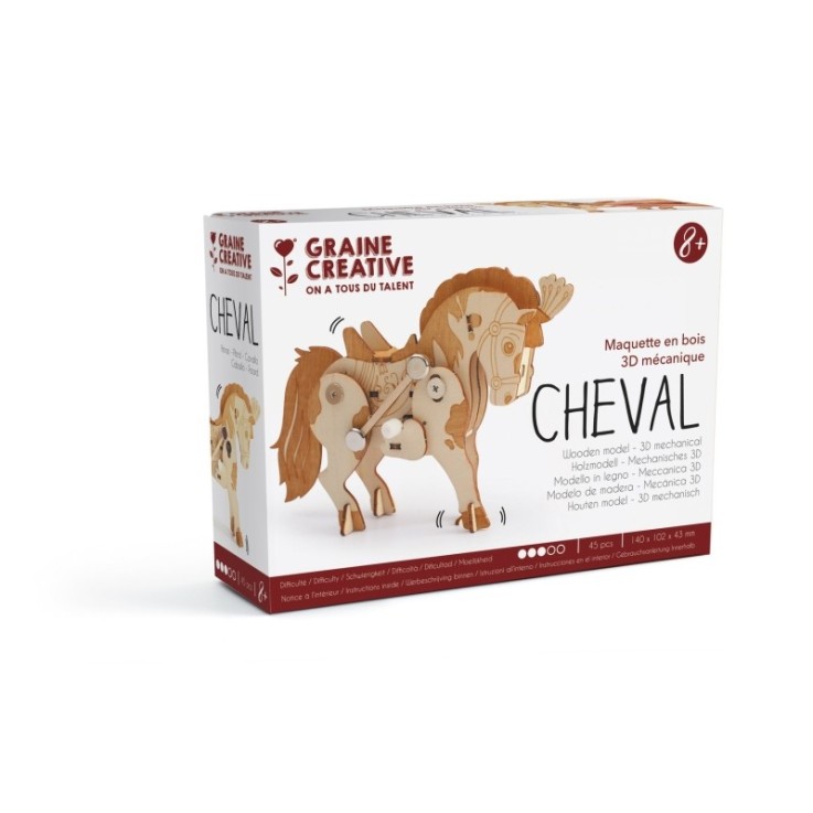 MAQUETTE  EN BOIS 3D MECANIQUE CHEVAL