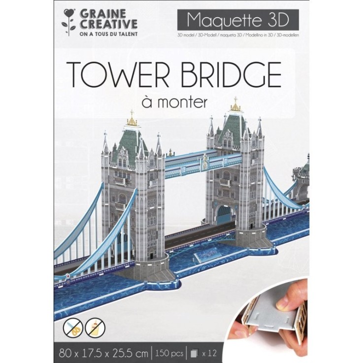 Maquette 3D Tower Bridge - 80 x 17,5 x 25,5 cm