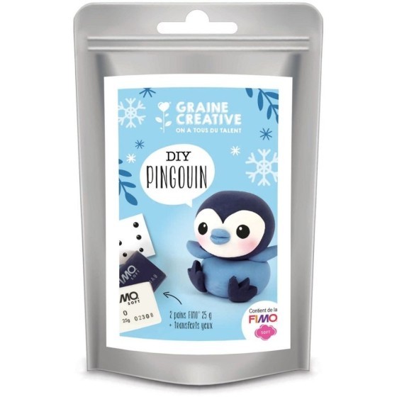 Kit de modelage en pâte polymère pingouin - fabriqué en France