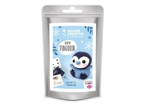 Kit de modelage en pâte polymère pingouin - fabriqué en France