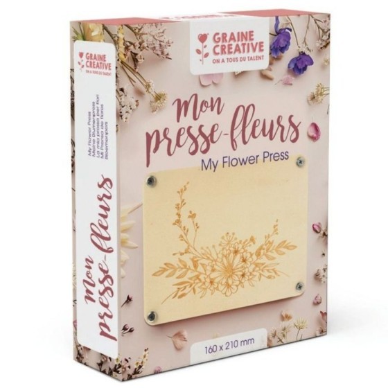 Presse-fleurs - beige - kit pour presser fleurs et feuilles - 16 x 21 cm