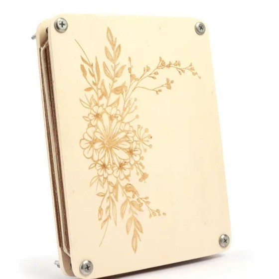 Presse-fleurs - beige - kit pour presser fleurs et feuilles - 16 x 21 cm
