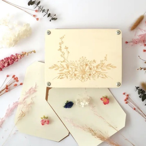 Presse-fleurs - beige - kit pour presser fleurs et feuilles - 16 x 21 cm