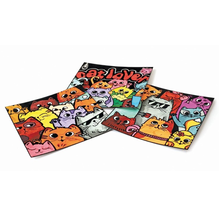 Coloriage velours - chats à colorier - environ 17 x 17 cm