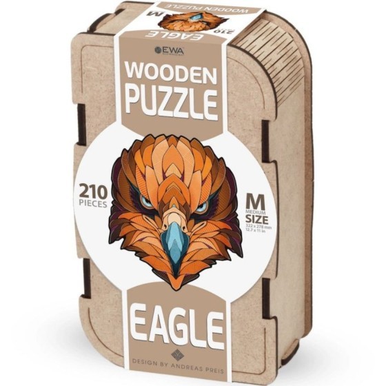 Puzzle en bois Tête d'Aigle de 210 pièces - taille M