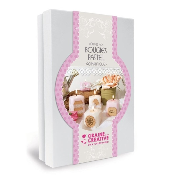 Coffret de fabrication de bougies - mélange végétal - colorant rose