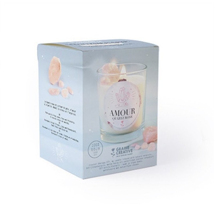 Kit DIY de bougie parfumée Quartz Rose - cire de soja