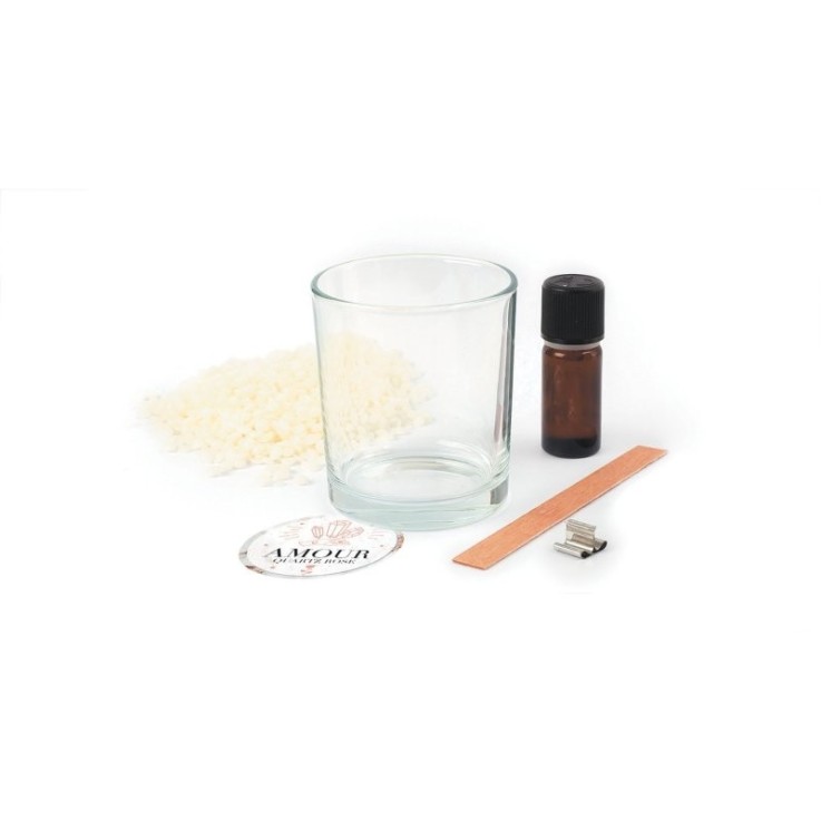 Kit DIY de bougie parfumée Quartz Rose - cire de soja