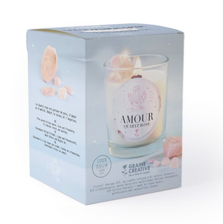 Kit DIY de bougie parfumée Quartz Rose - cire de soja