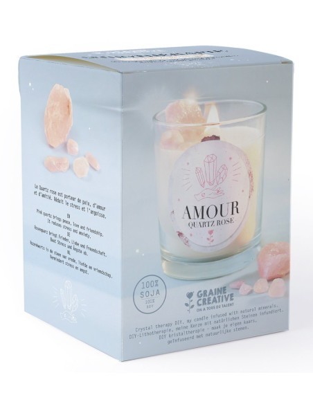Kit DIY de bougie parfumée Quartz Rose - cire de soja