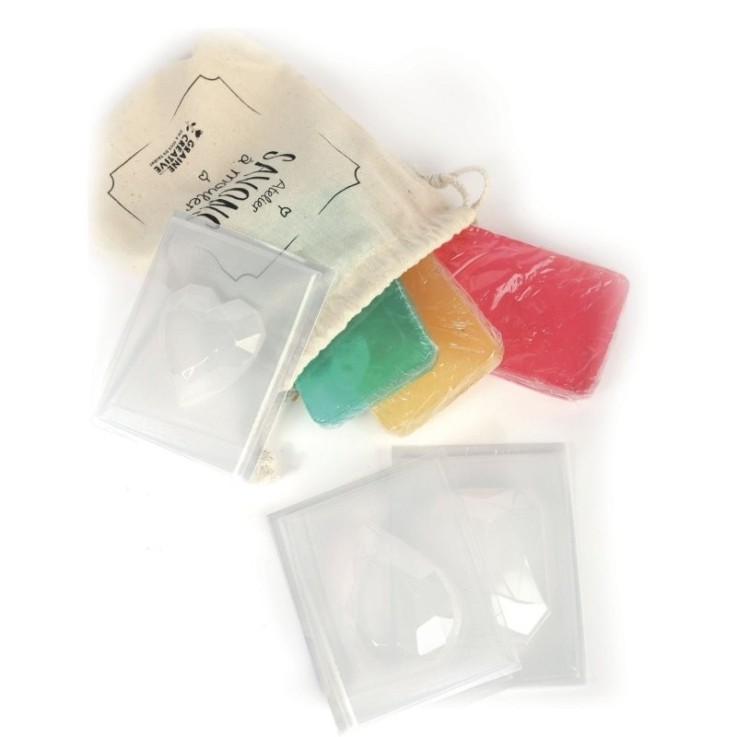 Kit de fabrication de savon Pierres précieuses - 3 savons colorés