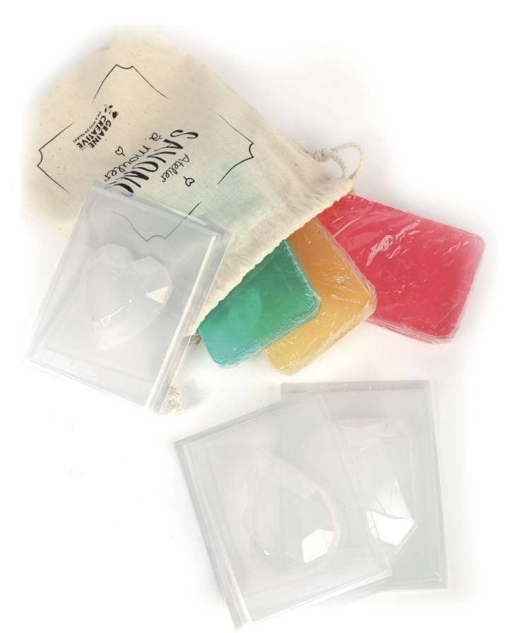 Kit de fabrication de savon Pierres précieuses - 3 savons colorés
