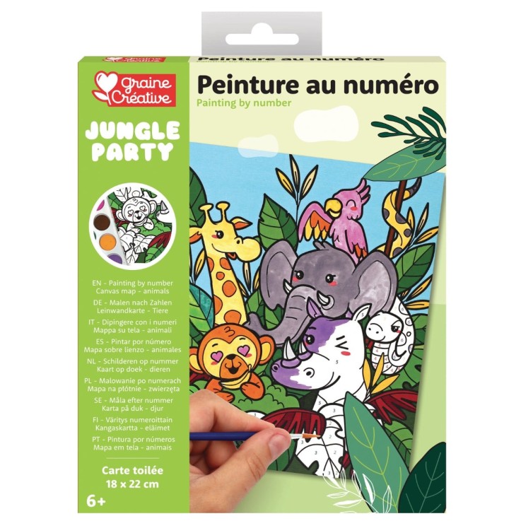 Kit peinture par numéros Jungle Party - 18 x 22 cm