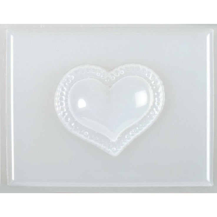 Moule à savon Mini Cœur Dentelle - 55 x 45 x 15 mm