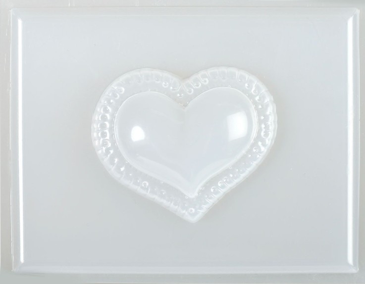 Moule à savon Mini Cœur Dentelle - 55 x 45 x 15 mm