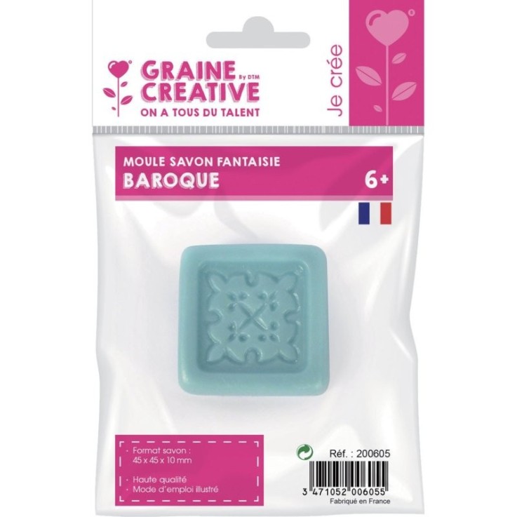Moule à savon Mini Motif baroque - 4,5 x 4,5 x 1 cm