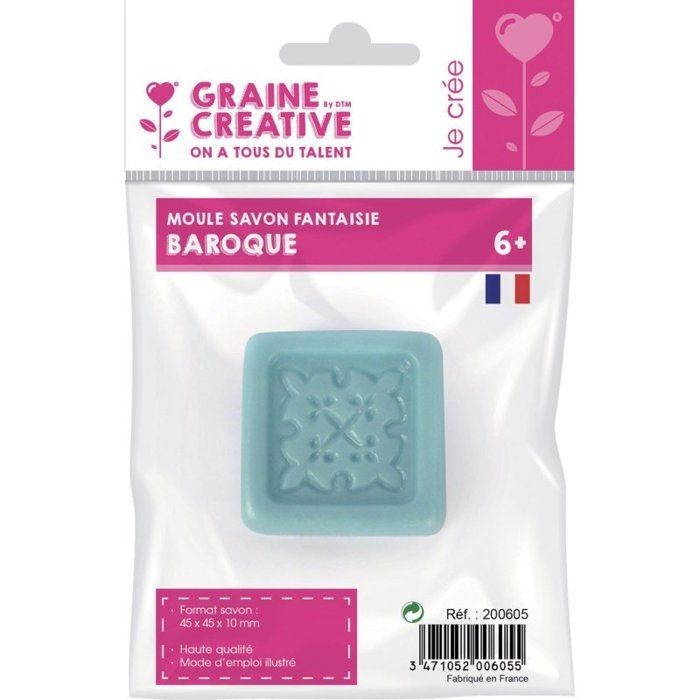 Moule à savon Mini Motif baroque - 4,5 x 4,5 x 1 cm