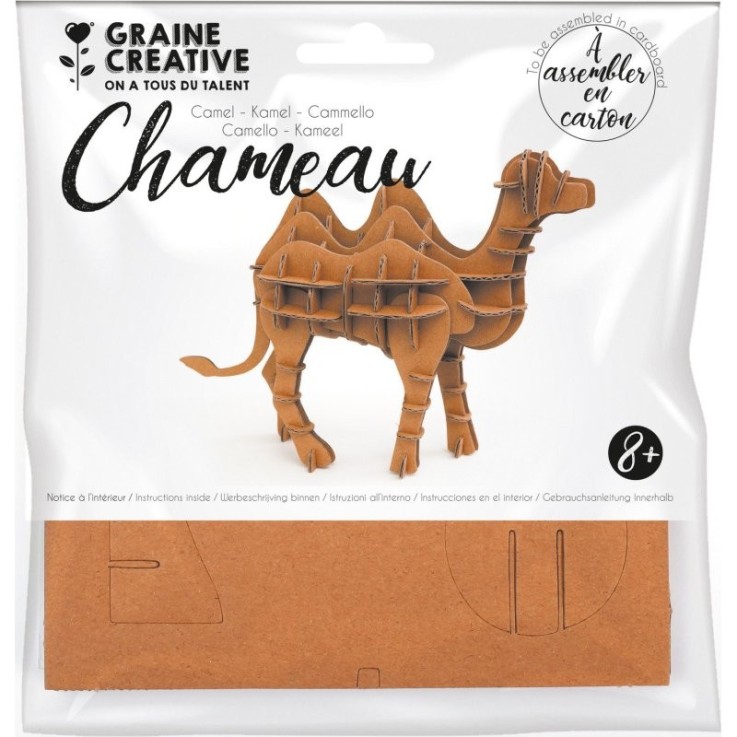 Maquette 3D de chameau en carton - 6,2 x 6,2 x 12,5 cm