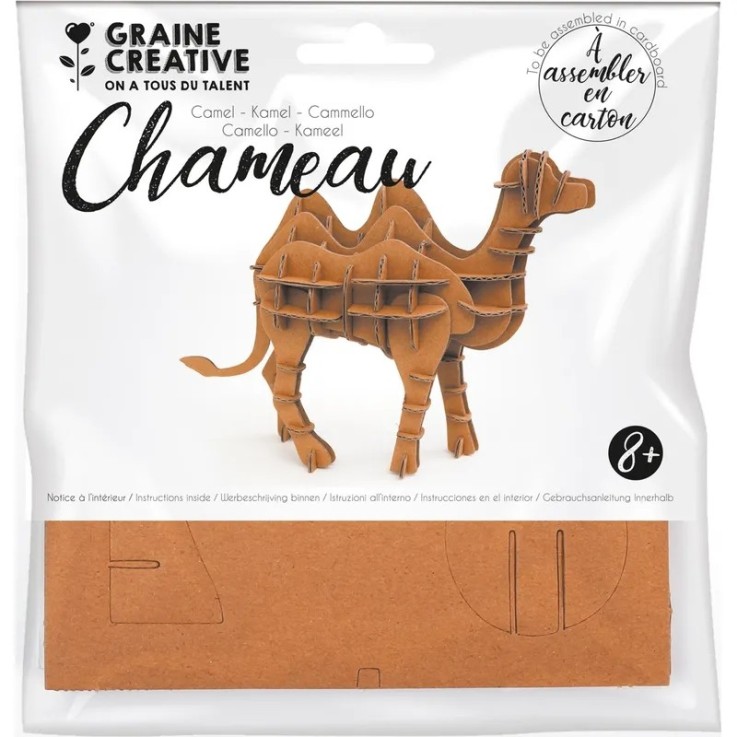 Maquette 3D de chameau en carton - 6,2 x 6,2 x 12,5 cm