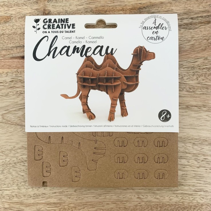 Maquette 3D de chameau en carton - 6,2 x 6,2 x 12,5 cm