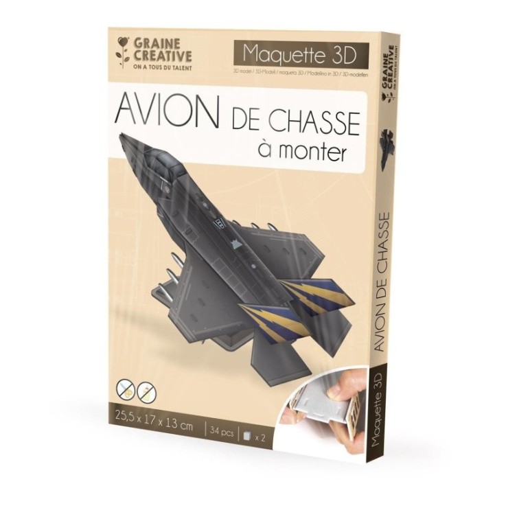 Maquette 3D d'avion F35 - 25,5 x 17 x 13 cm