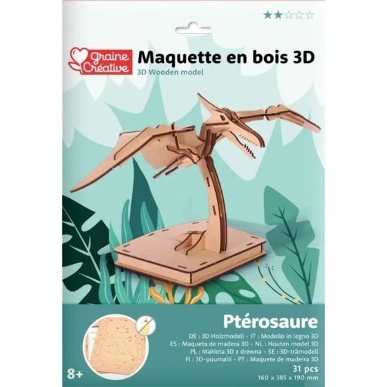 Maquette 3D de ptérosaure - 16 x 38,5 x 19 cm