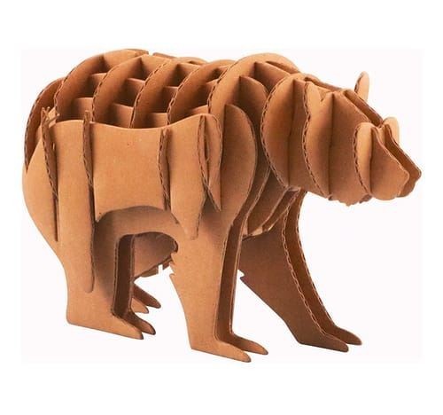 Maquette d'ours en carton à décorer - 13 x 6 x 8,5 cm