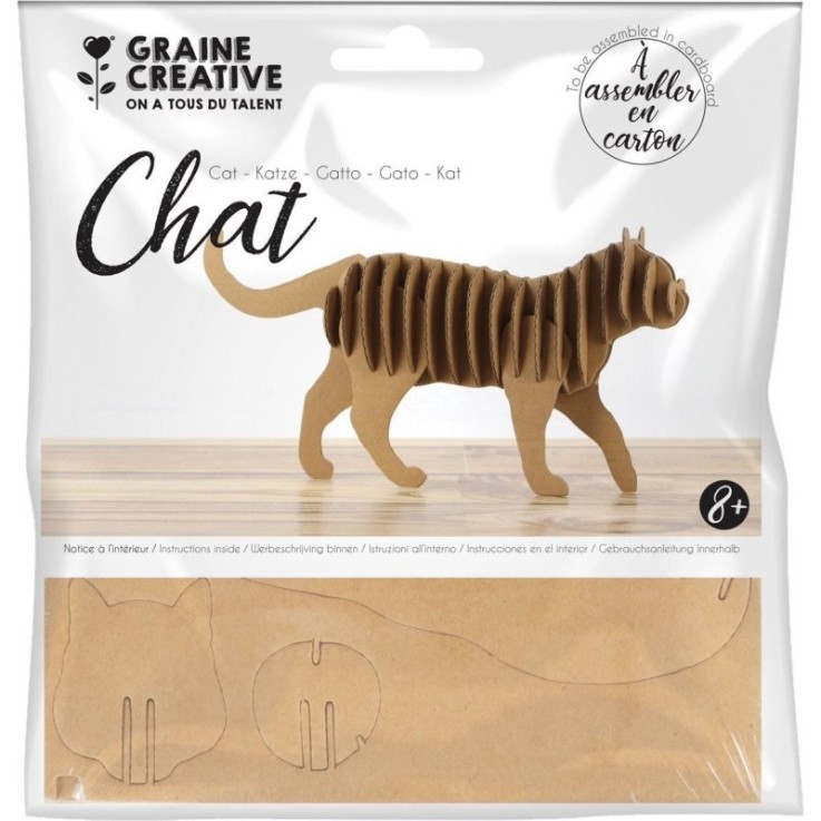 Maquette chat carton - 22 x 11 x 4,5 cm