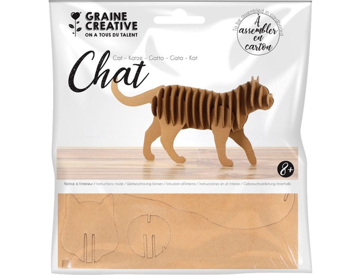 Maquette chat carton - 22 x 11 x 4,5 cm
