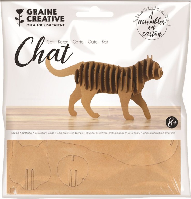 Maquette chat carton - 22 x 11 x 4,5 cm
