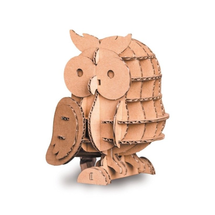 Maquette 3D en carton à assembler hibou - 12,5 cm