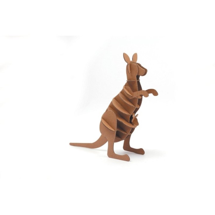 Maquette 3D en carton de kangourou à assembler et décorer