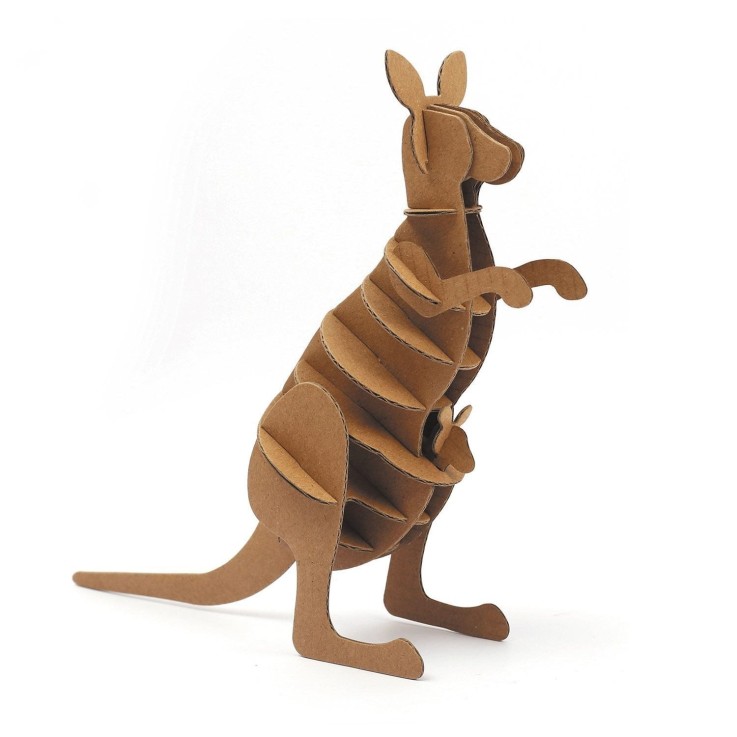 Maquette 3D en carton de kangourou à assembler et décorer