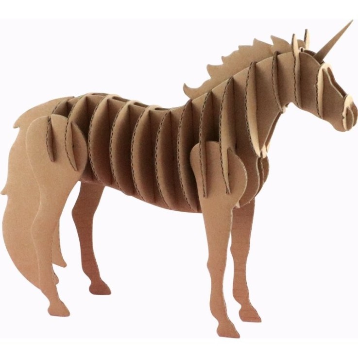 Maquette licorne en carton - 21,5 x 4 x 17 cm